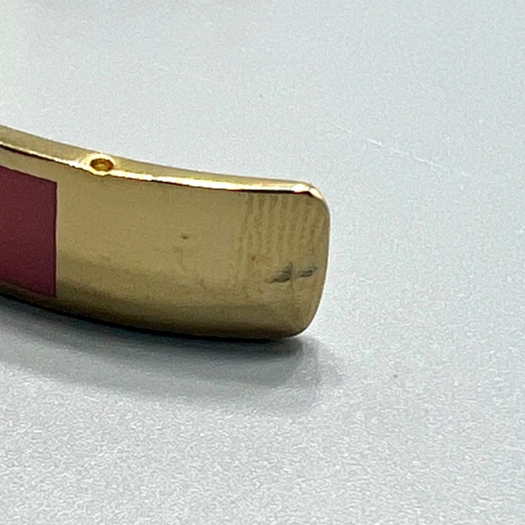Coach Gold Tone Pink Enamel Bangle - Picture 5 of 6